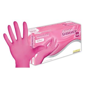 NITRILE GLOVES - SHIMMER PINK