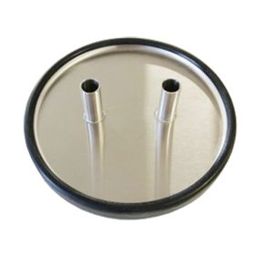 5/8" STAINLESS TRAP LID WITH GASKET - STRAIGHT INLETS